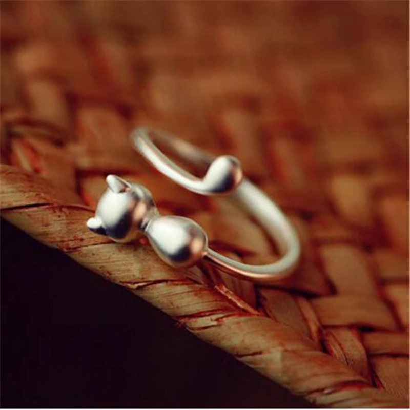 Женское кольцо с котом, регулируемое, из стерлингового серебра 925 пробы, для свадьбы, b006
Женское кольцо с котом, регулируемое, из стерлингового серебра 925 пробы, для свадьбы, b006