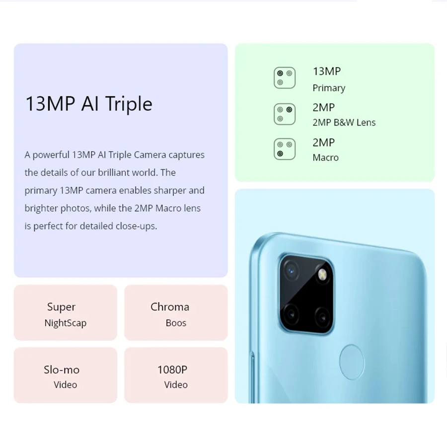 Смартфон глобальная версия realme C21Y 6 5 дюйма 3/4 + 32/64 ГБ 13 МП 5000 мА · ч | Мобильные