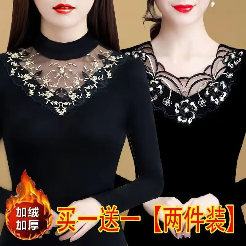 Женские футболки Осень Зима Водолазка черная футболка с длинным рукавом размера