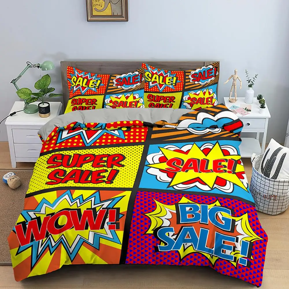 Fashion Abstract Creative Duvet Cover Sets Comic Art Style Bedding Set Speech Bubble Comforter Covers 2/3PCS With Pillowcase
Fashion Abstract Creative Duvet Cover Sets Comic Art Style Bedding Set Speech Bubble Comforter Covers 2/3PCS With Pillowcase