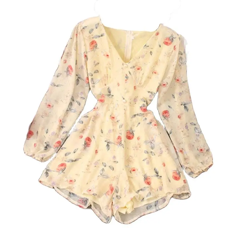 Women Rompers Chic Flower Print Puff Long Sleeve Jumpsuit 2021 Summer Zipper V-neck Chiffon Jumpsuits Boho Female Playsuit
Women Rompers Chic Flower Print Puff Long Sleeve Jumpsuit 2021 Summer Zipper V-neck Chiffon Jumpsuits Boho Female Playsuit