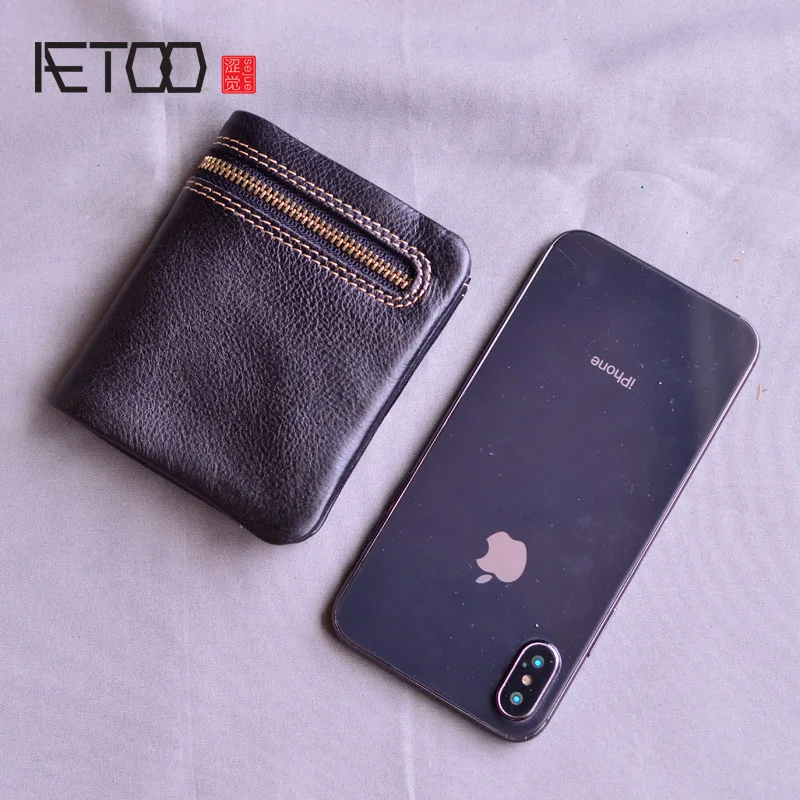 Кожаный кошелек AETOO растительного дубления, простой короткий кошелек на молнии, кошелек с карманом для карт
Кожаный кошелек AETOO растительного дубления, простой короткий кошелек на молнии, кошелек с карманом для карт