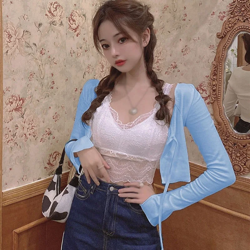 Early Autumn Candy Color Long-sleeved Jackets Knitwear Women's Inner Wear Thin Section Casual Lace-up Knitted Coat Tops
Early Autumn Candy Color Long-sleeved Jackets Knitwear Women's Inner Wear Thin Section Casual Lace-up Knitted Coat Tops