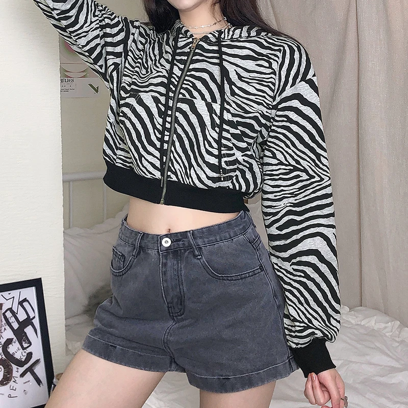 IAMSURE Zebra Stripe Zipper Up Casual Loose 90s Hoodies Autumn Y2k Fashion Long Sleeve Short Grey Oversize Sweatshirts for Women
IAMSURE Zebra Stripe Zipper Up Casual Loose 90s Hoodies Autumn Y2k Fashion Long Sleeve Short Grey Oversize Sweatshirts for Women