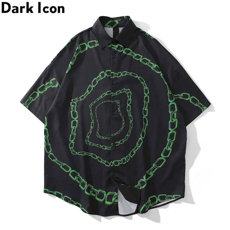 Мужская рубашка оверсайз с коротким рукавом Dark Icon Chain, уличная мода, Летняя мужская рубашка оверсайз
Мужская рубашка оверсайз с коротким рукавом Dark Icon Chain, уличная мода, Летняя мужская рубашка оверсайз