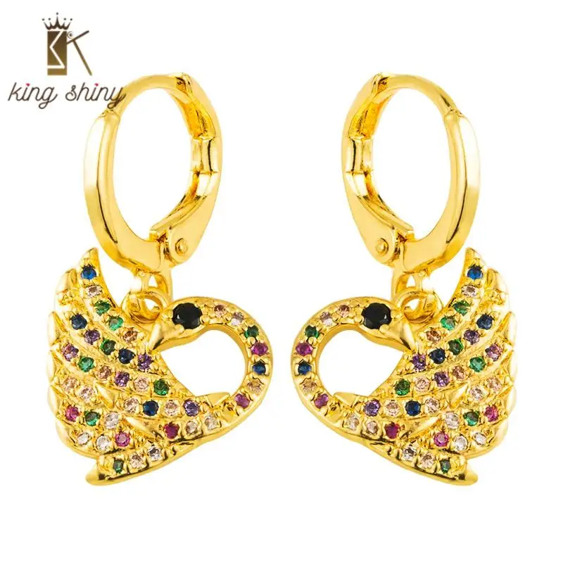 Charm Rainbow Color Copper Hoop Earrings for Woman Exquisite Cubic Zirconia Swan Statement Huggie Earring Birthday Gift for Girl
Charm Rainbow Color Copper Hoop Earrings for Woman Exquisite Cubic Zirconia Swan Statement Huggie Earring Birthday Gift for Girl
