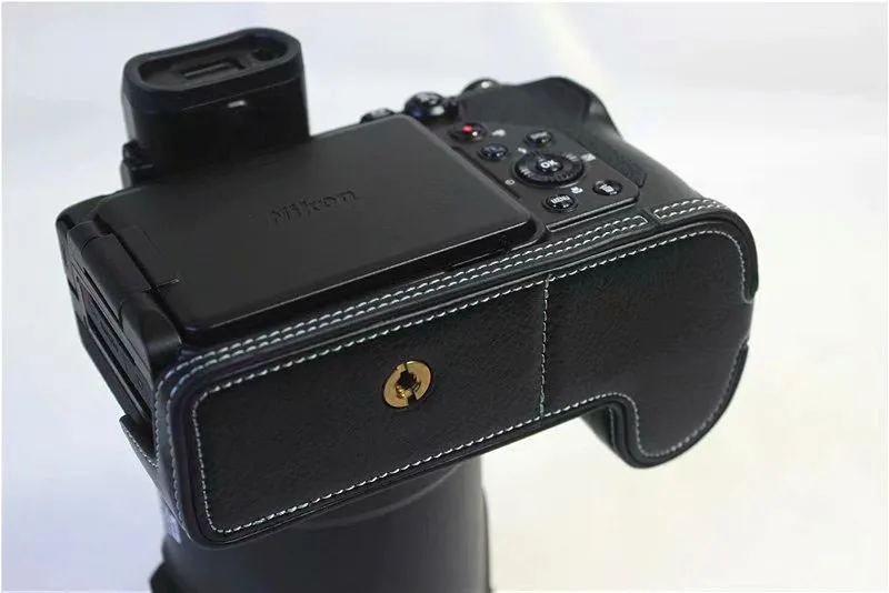 Чехол для камеры из натуральной кожи с ремешком Nikon Coolpix P1000 | Электроника