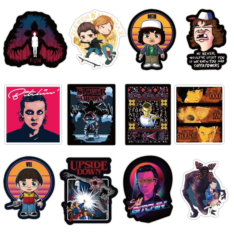 Наклейки с рисунками из мультфильмов очень странные дела 10/30/50/100 шт. | Игрушки и