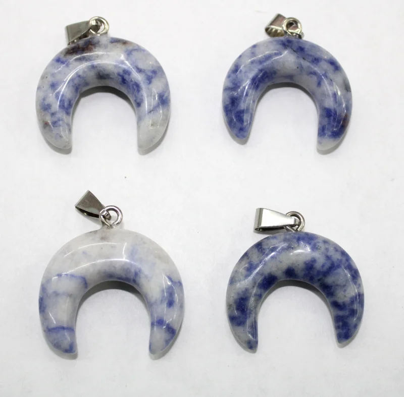 12pcs Fashion Vintage Natural Stone crystal Big Horn Shaped Crescent Moon pendant for DIY Jewelry Making Accessories 30*24mm | Украшения и