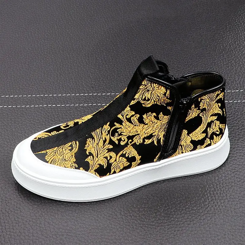 New Arrival Men's Yellow National Embroidery Thick Bottom Causal Loafers Flat Shoes Hip Hop Zapatos Hombre Sneakers Ankle Boots
New Arrival Men's Yellow National Embroidery Thick Bottom Causal Loafers Flat Shoes Hip Hop Zapatos Hombre Sneakers Ankle Boots