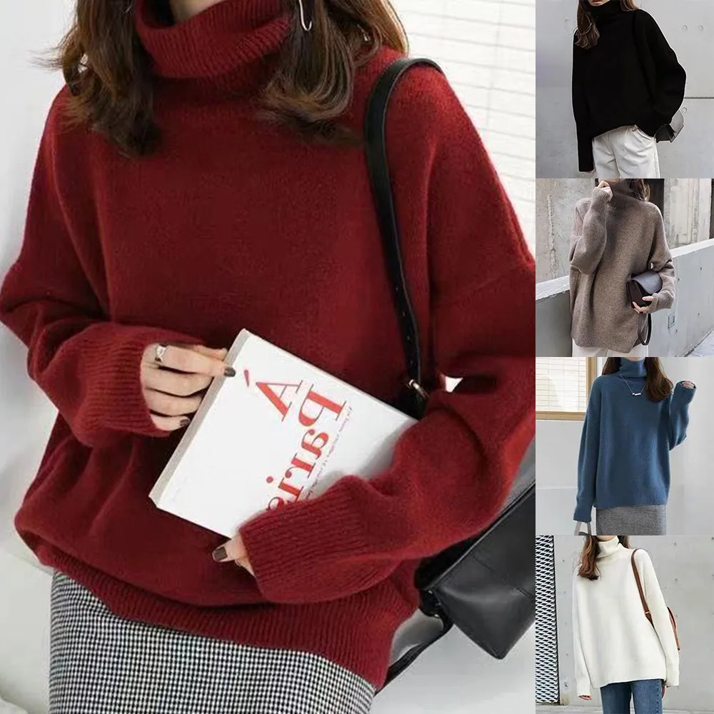 Trending Korean Style Women Turtleneck Sweater Loose Warm Knitted Pullover Jumper Tops Autumn Winter Women's Pullover Knitwear
Trending Korean Style Women Turtleneck Sweater Loose Warm Knitted Pullover Jumper Tops Autumn Winter Women's Pullover Knitwear