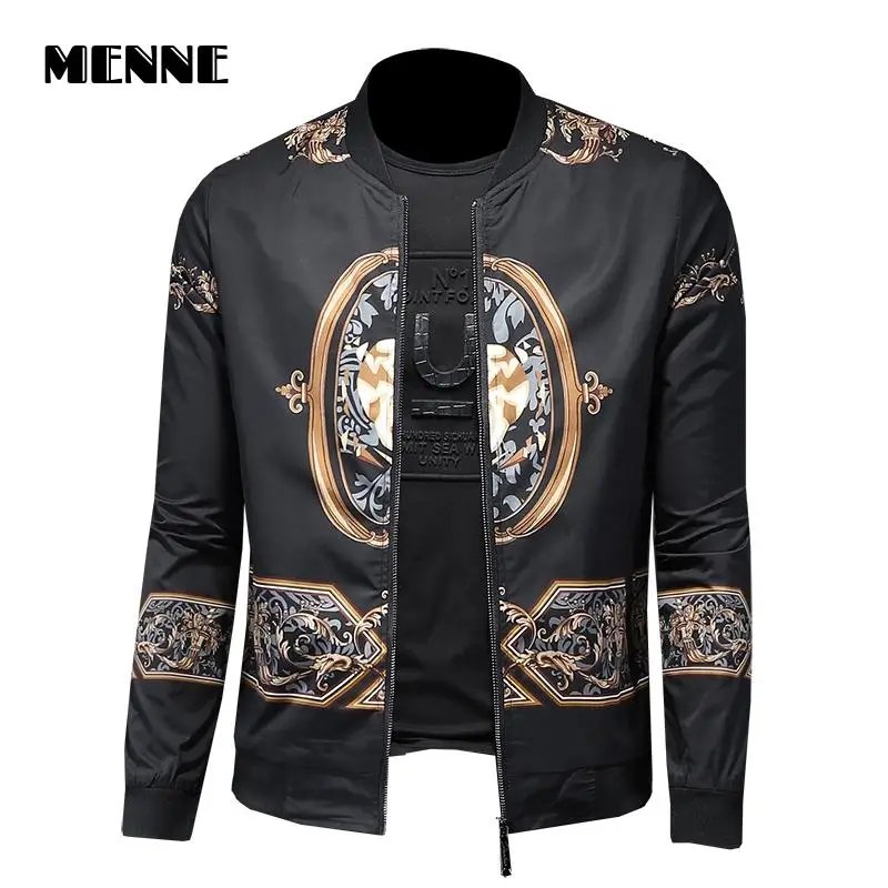 MENNE New arrival Baseball collar Male jacket Flower Retro print Men jacket zipper Casual jacket men
MENNE New arrival Baseball collar Male jacket Flower Retro print Men jacket zipper Casual jacket men