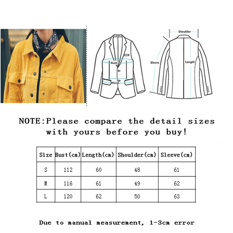 Vangull New 2020 Women Bomber Jacket with Pockets Cotton Corduroy Jacket Women Basic Coats Stylish Slim Fit Fashion Outerwear
Vangull New 2020 Women Bomber Jacket with Pockets Cotton Corduroy Jacket Women Basic Coats Stylish Slim Fit Fashion Outerwear