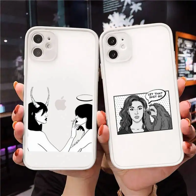 Cool smoking heartbreaker girl Phone Case For iPhone 12 11 Mini Pro XR XS Max 7 8 Plus X Matte transparent White Cover
Cool smoking heartbreaker girl Phone Case For iPhone 12 11 Mini Pro XR XS Max 7 8 Plus X Matte transparent White Cover