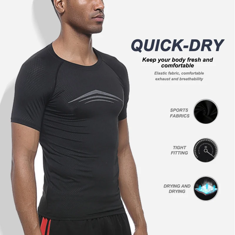 Men Running Tight Short T-shirt compression Quick dry t shirt Male Gym Fitness Bodybuilding jogging Tees Tops Clothing New 2020
Men Running Tight Short T-shirt compression Quick dry t shirt Male Gym Fitness Bodybuilding jogging Tees Tops Clothing New 2020