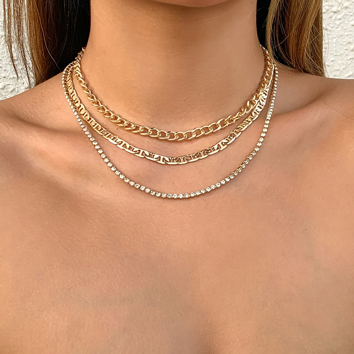 IngeSight.Z Rhinestones Crystal Chain Choker Necklaces Multi Layered Gold Color Collar Necklaces Set for Women Jewelry Collier
IngeSight.Z Rhinestones Crystal Chain Choker Necklaces Multi Layered Gold Color Collar Necklaces Set for Women Jewelry Collier