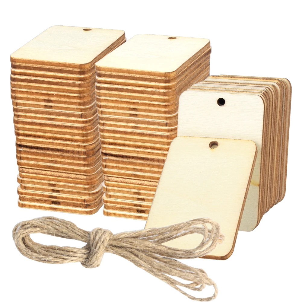 50/100pcs Unfinished Nature square Wooden Slices Gift Tags Rectangle Blank Hanging Label With Hemp Party Rope Tags Wedding Decor
50/100pcs Unfinished Nature square Wooden Slices Gift Tags Rectangle Blank Hanging Label With Hemp Party Rope Tags Wedding Decor