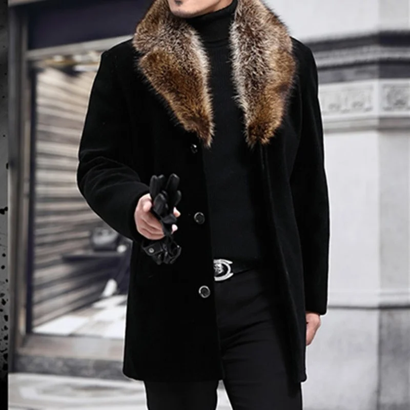 Men Clothing 2021 Autumn Winter New Woolen Coat Men's Single-breasted Mid-length Woolen Coat and Woolen Collar Woolen Coat
Men Clothing 2021 Autumn Winter New Woolen Coat Men's Single-breasted Mid-length Woolen Coat and Woolen Collar Woolen Coat