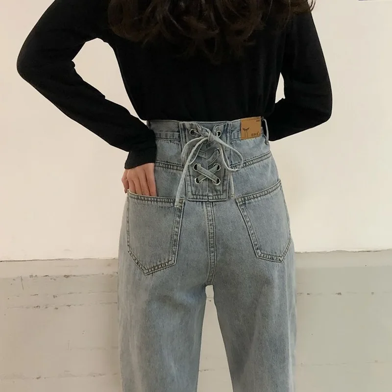 Women's Pants Knot Drawstring Women Jeans Spring 2020 Solid High Waist Zipper Button Ladies Pants Loose Wide Leg Female Trousers
Women's Pants Knot Drawstring Women Jeans Spring 2020 Solid High Waist Zipper Button Ladies Pants Loose Wide Leg Female Trousers