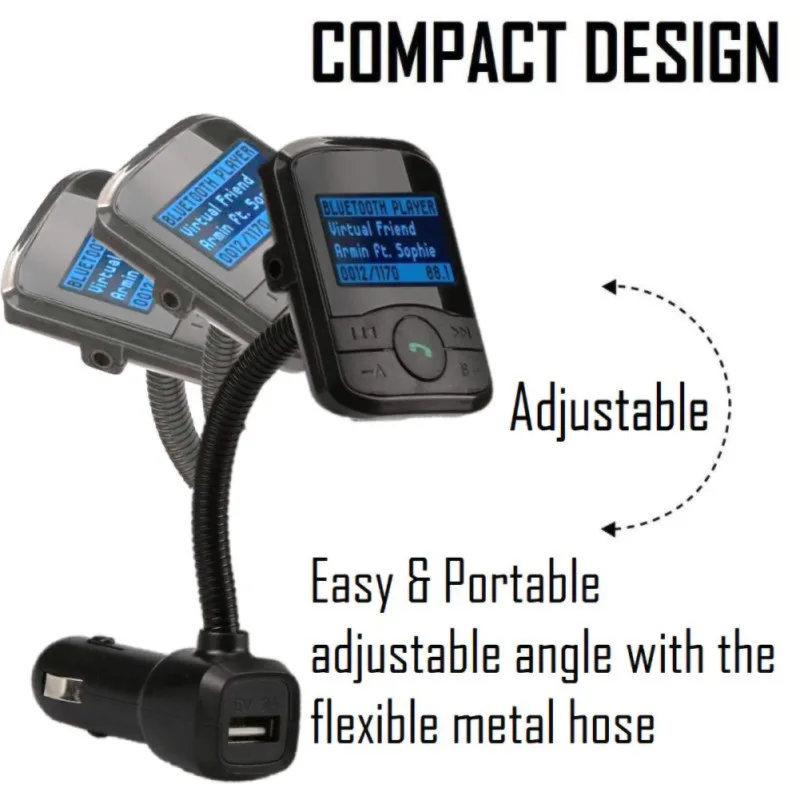High Quality Bluetooth FM Transmitter Hands-free Car Kit Radio Receiver MP3 Audio Adapter has charging function,USB port
High Quality Bluetooth FM Transmitter Hands-free Car Kit Radio Receiver MP3 Audio Adapter has charging function,USB port