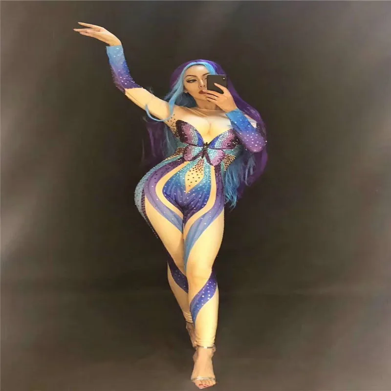 R27 Ballroom dance costume 3d printing female jumpsuit rhinestones leotard tights butterfly pattern siamese diamond outfit party
R27 Ballroom dance costume 3d printing female jumpsuit rhinestones leotard tights butterfly pattern siamese diamond outfit party