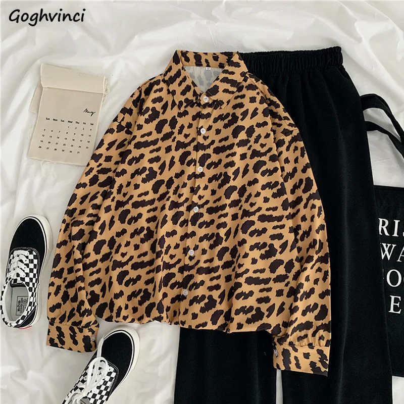 Shirts Women Leopard Pattern Designer Cool BF Shirt Womens Retro All-match Ins Tops Ladies Chic Vintage Ulzzang Clothing Leisure
Shirts Women Leopard Pattern Designer Cool BF Shirt Womens Retro All-match Ins Tops Ladies Chic Vintage Ulzzang Clothing Leisure
