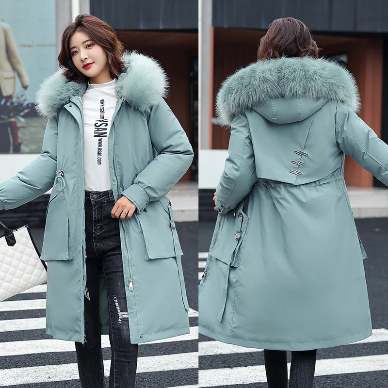 Women Fur Collar Long Hooded Parkas New Thicken Warm Winter Jacket Female Big Pocket Adjustable Waist Cotton Liner Coat Overcoat
Women Fur Collar Long Hooded Parkas New Thicken Warm Winter Jacket Female Big Pocket Adjustable Waist Cotton Liner Coat Overcoat