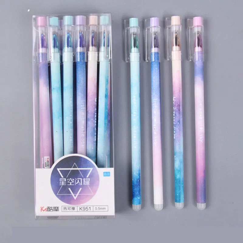 36 pcs/lot Kawaii Starry sky Erasable Gel Pen Cute 0.5 mm Black Signature Pens School Office writing Supplies Promotional Gift
36 pcs/lot Kawaii Starry sky Erasable Gel Pen Cute 0.5 mm Black Signature Pens School Office writing Supplies Promotional Gift