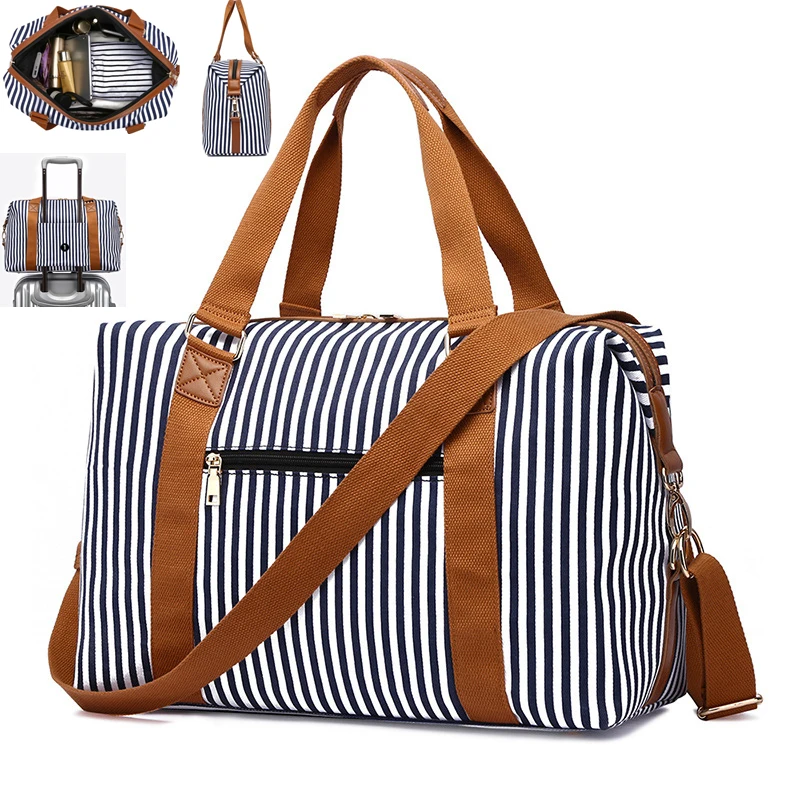 Women Travel Bag Duffle Striped Carry Hand Luggage Bags Gym Fitness Shoulder Bag Male Female Handbag Messenger Crossbody Pack
Women Travel Bag Duffle Striped Carry Hand Luggage Bags Gym Fitness Shoulder Bag Male Female Handbag Messenger Crossbody Pack