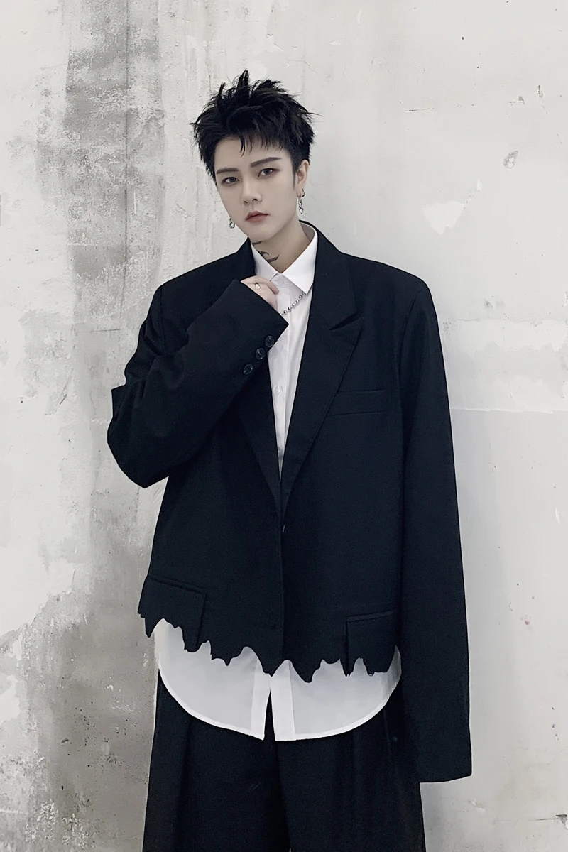 2020 Spring And Autumn New Cut Irregular Hem Short Section Men's Suit Fashion Casual Solid Color Coat Jacket Black M-XL
2020 Spring And Autumn New Cut Irregular Hem Short Section Men's Suit Fashion Casual Solid Color Coat Jacket Black M-XL