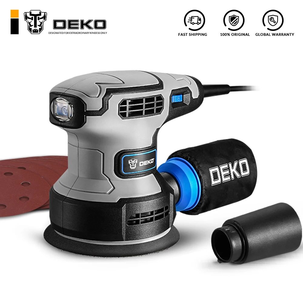 Шлифовальная машина DEKO электрическая, 320 Вт, 16 наждачной бумаги 125 мм 
Шлифовальная машина DEKO электрическая, 320 Вт, 16 наждачной бумаги 125 мм