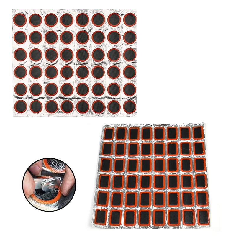 

48PCS Bike Tire Repair Kit Bicycle Tyre Patch Set Tube Rubber Puncture Patches Cycling Puncture Patch Tires Parts Garage Tool