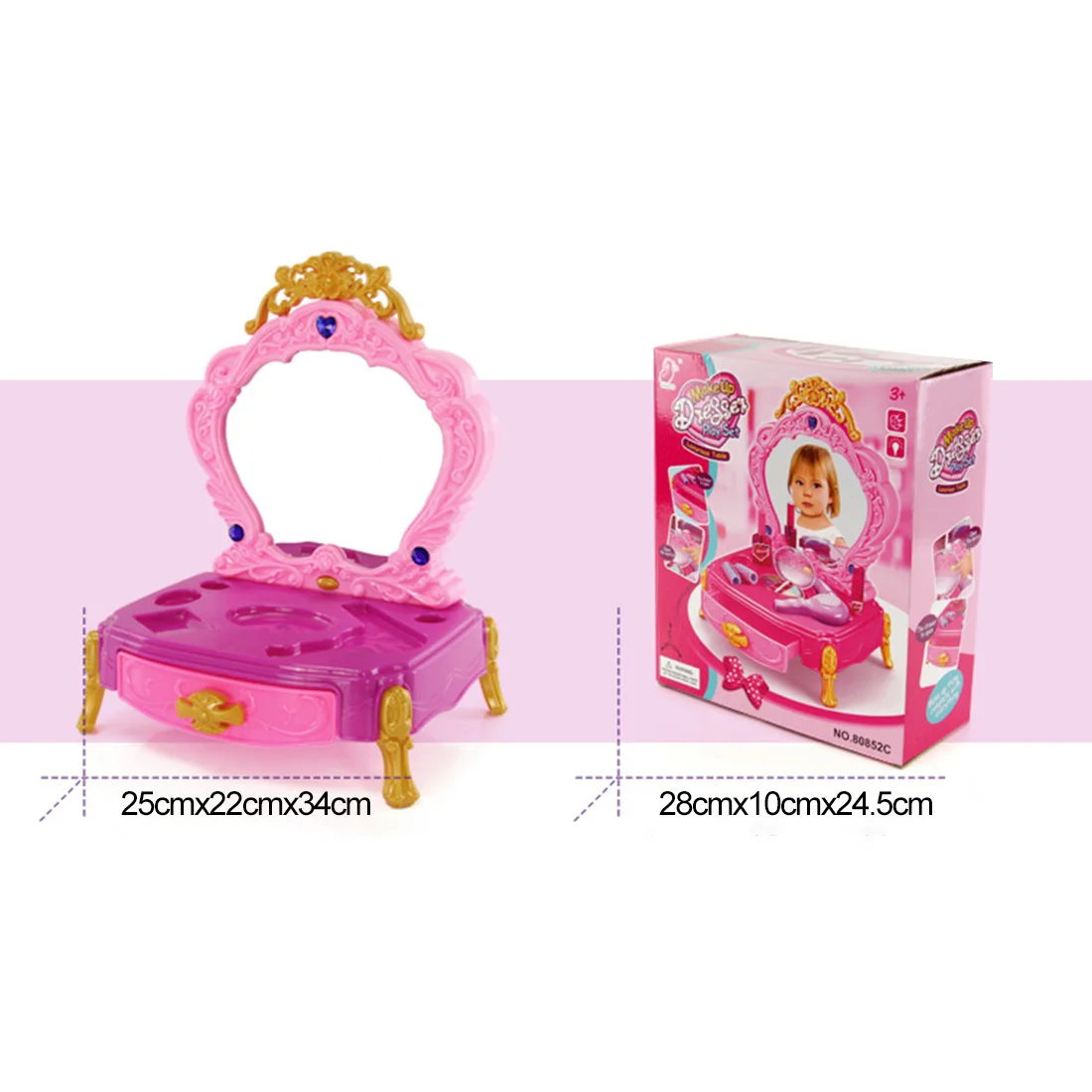 14Pcs Children Pretend Play Makeup Dressing Table Toy With Light And Sound Brain-Training For Girls Educational Toys Gift - Pink
14Pcs Children Pretend Play Makeup Dressing Table Toy With Light And Sound Brain-Training For Girls Educational Toys Gift - Pink
