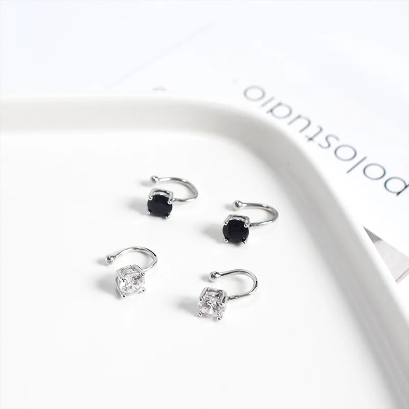 100% Real 925 Sterling Silver Black White Zircon Ear Cuff Earrings Non Pierced Cartilage Earrings Clip On Earrings for Women
100% Real 925 Sterling Silver Black White Zircon Ear Cuff Earrings Non Pierced Cartilage Earrings Clip On Earrings for Women
