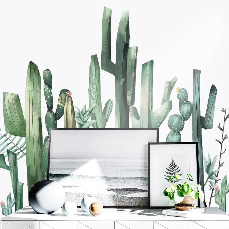 Fresh Green Plant Cactus Wall Sticker DIY Mural Art for Living Room Bedroom Home Decor Self-adhesive Removable Decal 3d Decals
Fresh Green Plant Cactus Wall Sticker DIY Mural Art for Living Room Bedroom Home Decor Self-adhesive Removable Decal 3d Decals