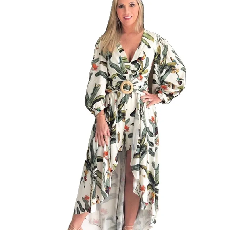 2021 new print flower beach style special belt low-cut V-neck mid-waist lantern sleeve pullover long dress
2021 new print flower beach style special belt low-cut V-neck mid-waist lantern sleeve pullover long dress