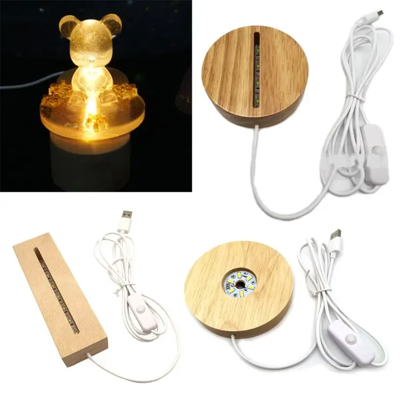Handmade Resin Art Wood LED Light Dispaly Base Crystal Glass Resin Art Ornament Wooden Night Lighted Base Stand Crafts
Handmade Resin Art Wood LED Light Dispaly Base Crystal Glass Resin Art Ornament Wooden Night Lighted Base Stand Crafts
