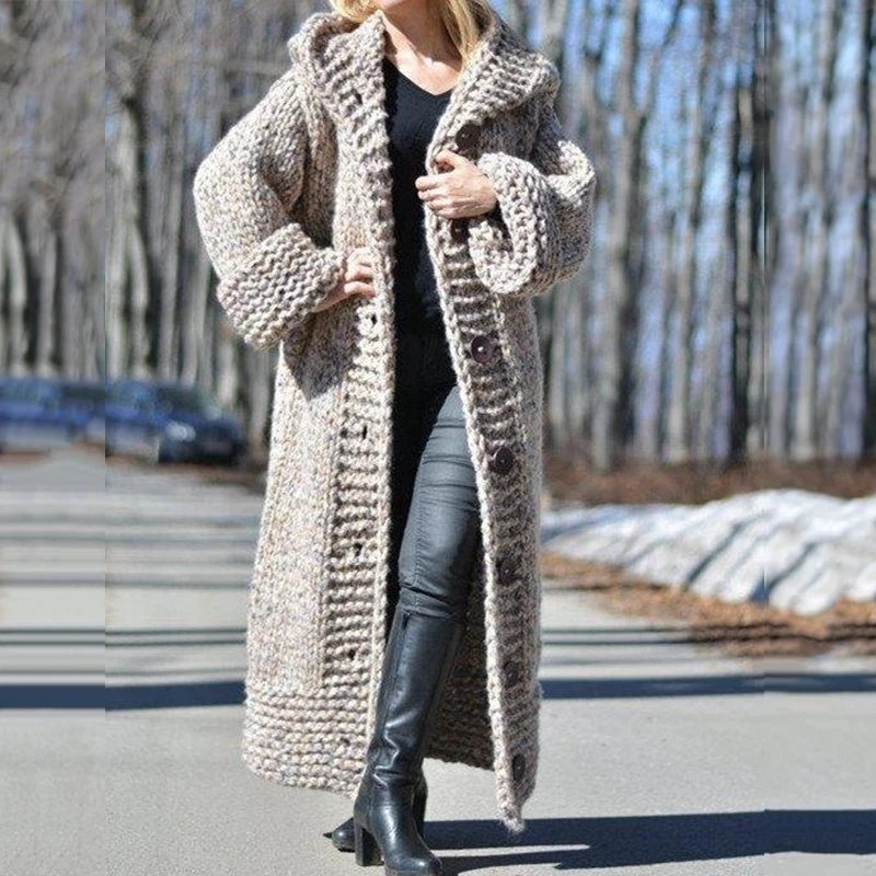 2020 Fall New Winter Hooded Oversized Plus Size Sweaters Thick Warm Cardigan Women Knitted Coats Loose Long Overcoats Knitwear
2020 Fall New Winter Hooded Oversized Plus Size Sweaters Thick Warm Cardigan Women Knitted Coats Loose Long Overcoats Knitwear