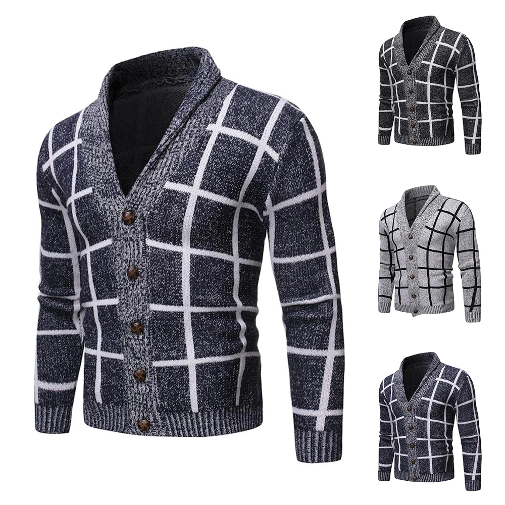 Зимний теплый мужской свитер с V-образным вырезом, кардиганы на пуговицах, плотные полосатые клетчатые облегающие вязаные Джемперы, повседн...
Зимний теплый мужской свитер с V-образным вырезом, кардиганы на пуговицах, плотные полосатые клетчатые облегающие вязаные Джемперы, повседн...