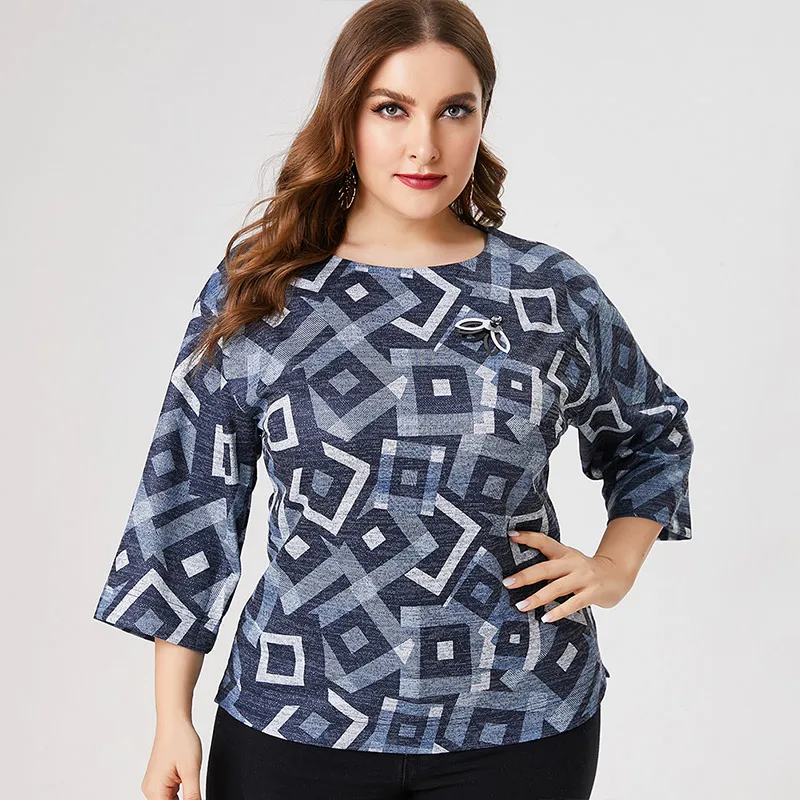 2020 Fall Women Long sleeve Printed T-shirt Womens Fashion Retro elegant mom clothes Plus Size ladies Loose Top
2020 Fall Women Long sleeve Printed T-shirt Womens Fashion Retro elegant mom clothes Plus Size ladies Loose Top