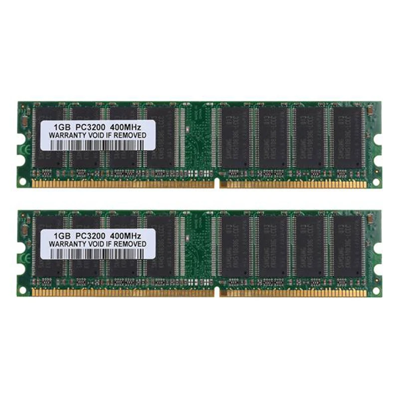 

AU42 -2 Pieces of 1GB DDR1-400MHz PC Desktop Memory PC1-3200 184Pin Non-Ecc DIMM Ram