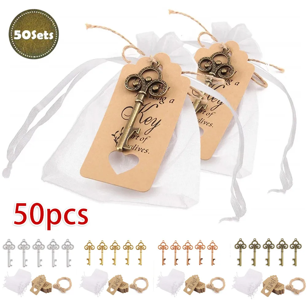 50Set Key Bottle Opener Wine Sleutel Skelet Flesopener Met Tag Card Bag For Guests Wedding Party Favors Souvenir Bruiloft Decor
50Set Key Bottle Opener Wine Sleutel Skelet Flesopener Met Tag Card Bag For Guests Wedding Party Favors Souvenir Bruiloft Decor