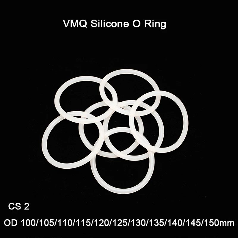 5pcs White VMQ Silicone O Ring Gasket Food Grade Silicon O Ring Gasket Rubber o-ring CS 2mm OD 100/105/110/115/120/125/130-150mm
5pcs White VMQ Silicone O Ring Gasket Food Grade Silicon O Ring Gasket Rubber o-ring CS 2mm OD 100/105/110/115/120/125/130-150mm