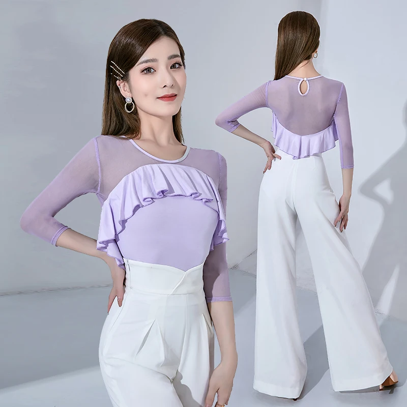Modern Dance Top Women'S Summer National Standard Dance Wear Latin Practice Clothes Ballroom Dance Performance Costumes DQS7739
Modern Dance Top Women'S Summer National Standard Dance Wear Latin Practice Clothes Ballroom Dance Performance Costumes DQS7739