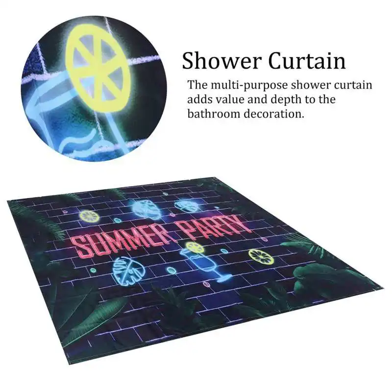 Summer Pattern Polyester Shower Curtain Punch Waterproof Bathroom Curtain with Hooks Bath Set
Summer Pattern Polyester Shower Curtain Punch Waterproof Bathroom Curtain with Hooks Bath Set