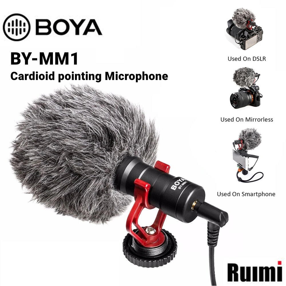 BOYA BY-MM1 Cardioid pointing Microphone for DSLR Cameras Mobilephone PC Consumer Microphone
BOYA BY-MM1 Cardioid pointing Microphone for DSLR Cameras Mobilephone PC Consumer Microphone