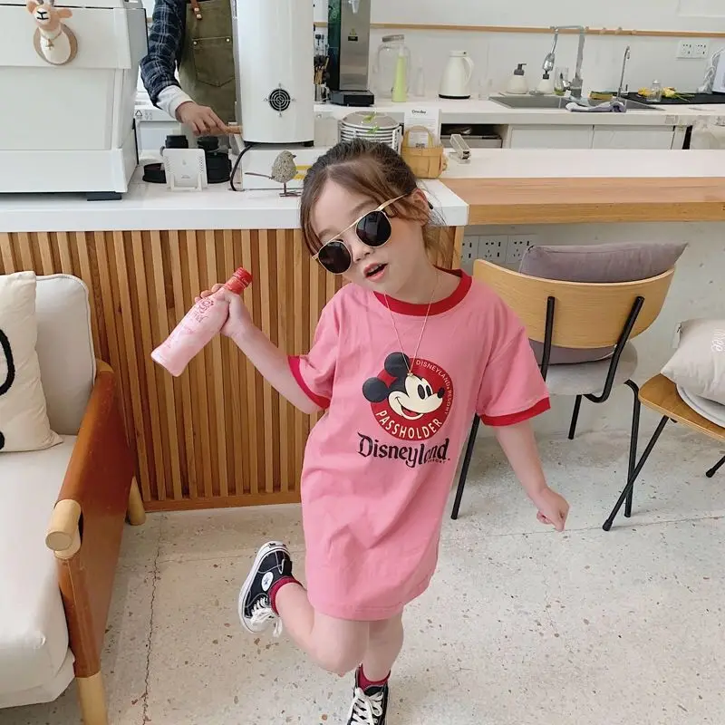 Children's Dress Round Neck Short-Sleeved Disney Cartoon Mickey Print T-Shirt Dresses Cotton Casual Summer Girl Clothing
Children's Dress Round Neck Short-Sleeved Disney Cartoon Mickey Print T-Shirt Dresses Cotton Casual Summer Girl Clothing
