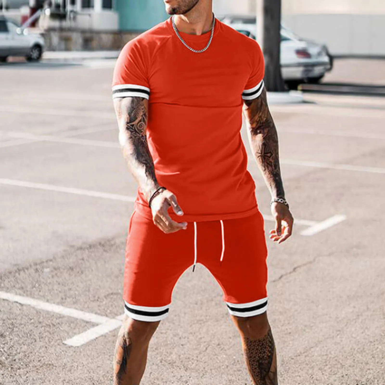 Casual Men's Sets Summer Tracksuit Men Print Short Sleeve T-shirt 2 Piece+Shorts Quick Drying Short Set Fashion Sportswear camis
Casual Men's Sets Summer Tracksuit Men Print Short Sleeve T-shirt 2 Piece+Shorts Quick Drying Short Set Fashion Sportswear camis