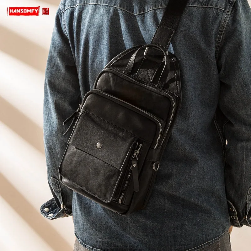 Genuine Leather Casual Men's Chest Bag First Layer Cowhide Large Capacity Packs Messenger Bag Soft Leather Outdoor Shoulder Bags
Genuine Leather Casual Men's Chest Bag First Layer Cowhide Large Capacity Packs Messenger Bag Soft Leather Outdoor Shoulder Bags