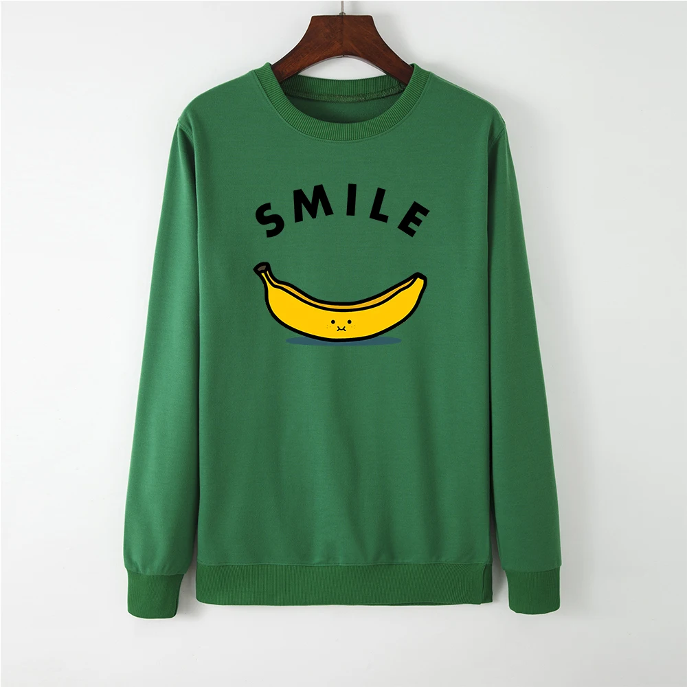 Women Hoodies Sweatshirts Tops Spring Autumn O-neck Long Sleeve Female Casual Pullovers Banana Smile Print Sweatshirt Streetwear
Women Hoodies Sweatshirts Tops Spring Autumn O-neck Long Sleeve Female Casual Pullovers Banana Smile Print Sweatshirt Streetwear